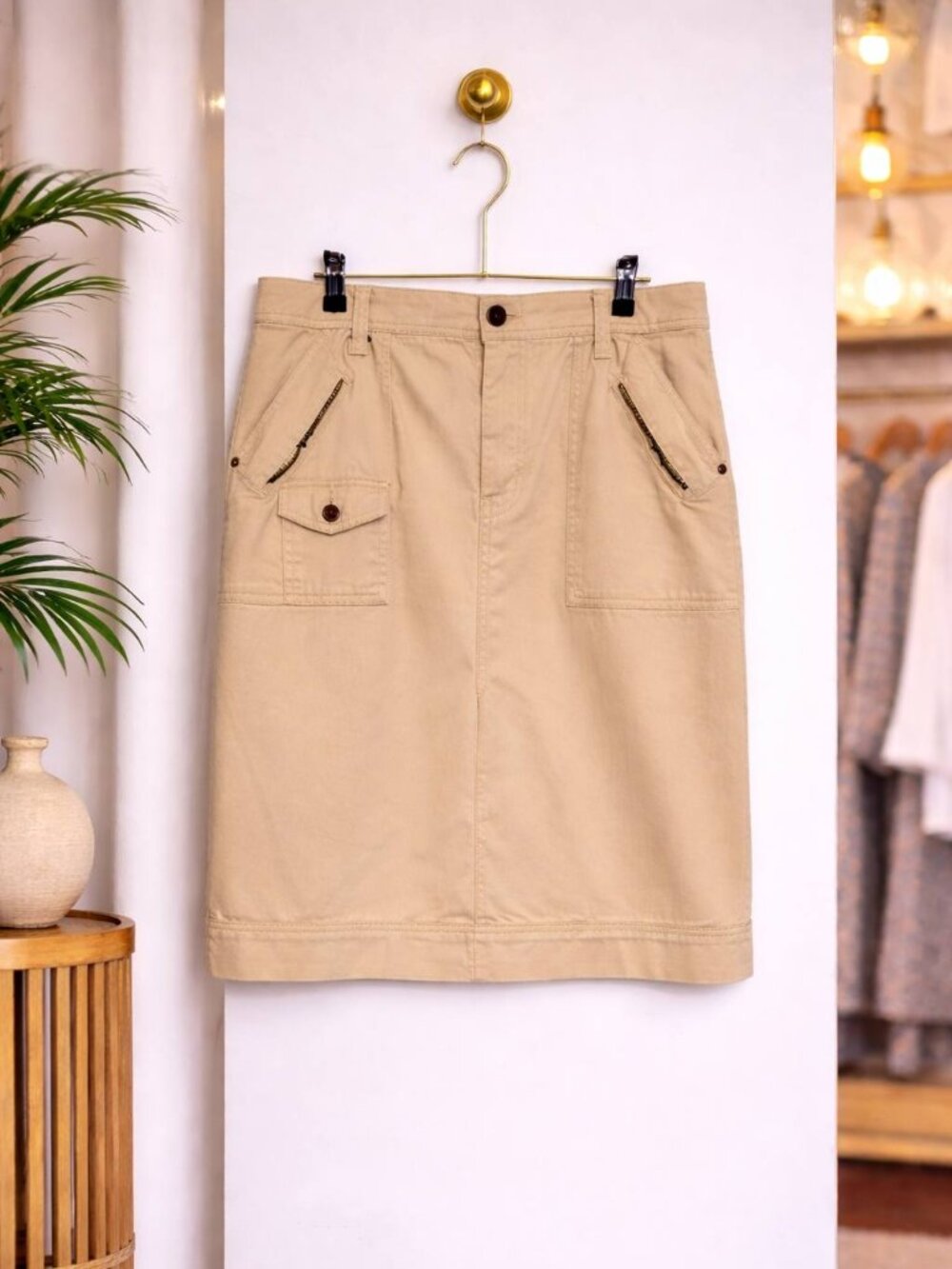 Vintage Cargo Khaki Skirt Size 14 Plus